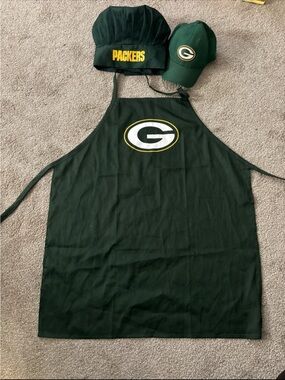 NFL Green Bay Packers Dark Green Chef Hat, Apron and Cap Set